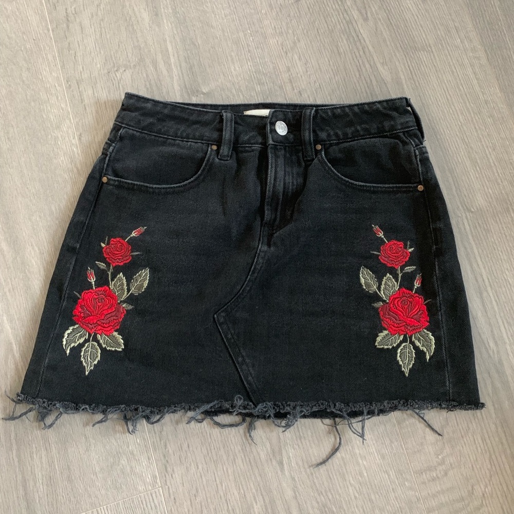 Embroidered Rose Skirt